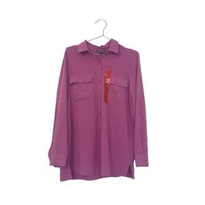 Hilary rarely dark pink button down new with tag medium